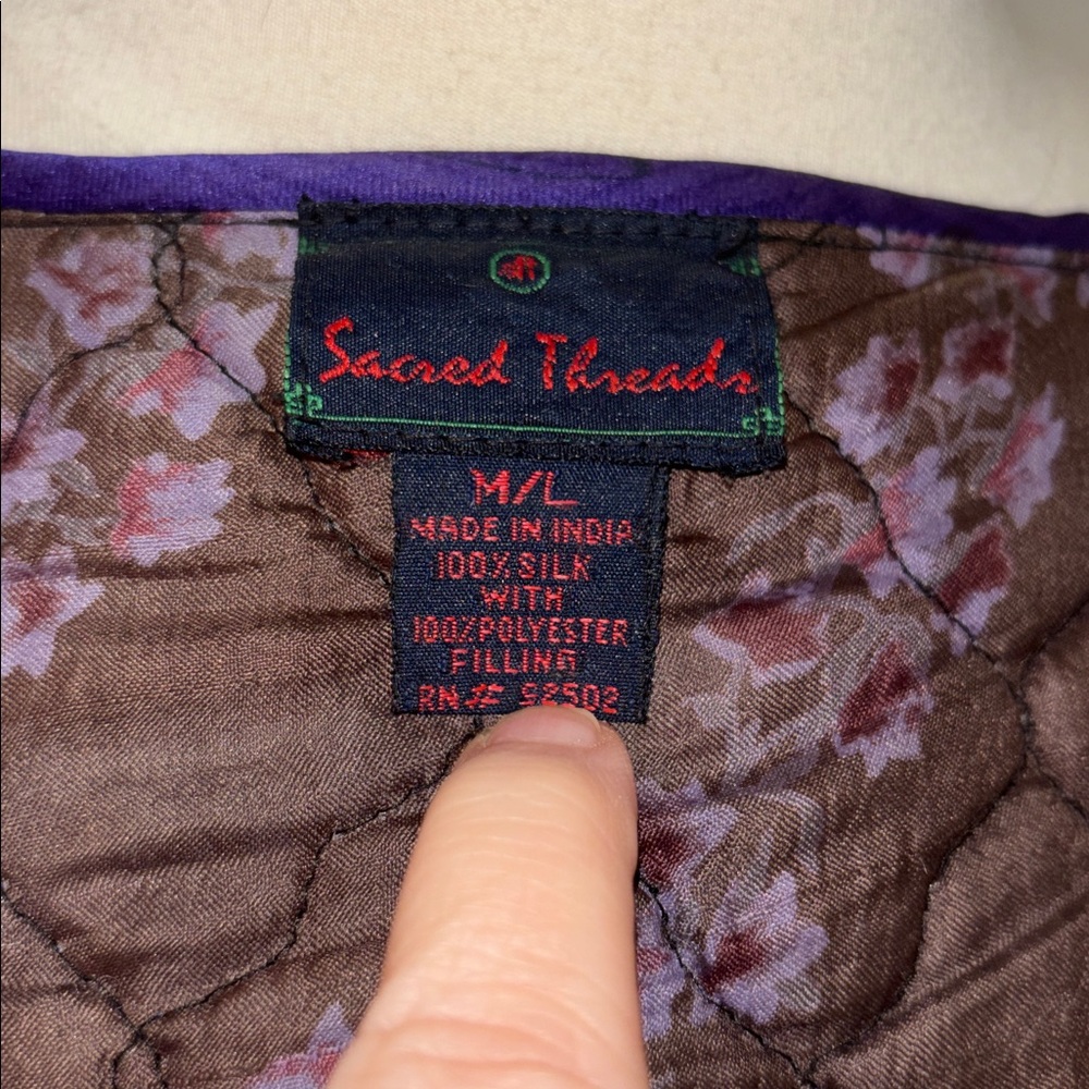 Sacred Threads Silk Colorful Patchwork Jacket - image 6